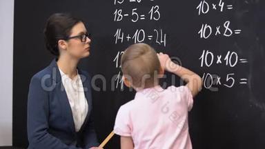 老师用尺子打男生，男生在黑板上写字，惩罚